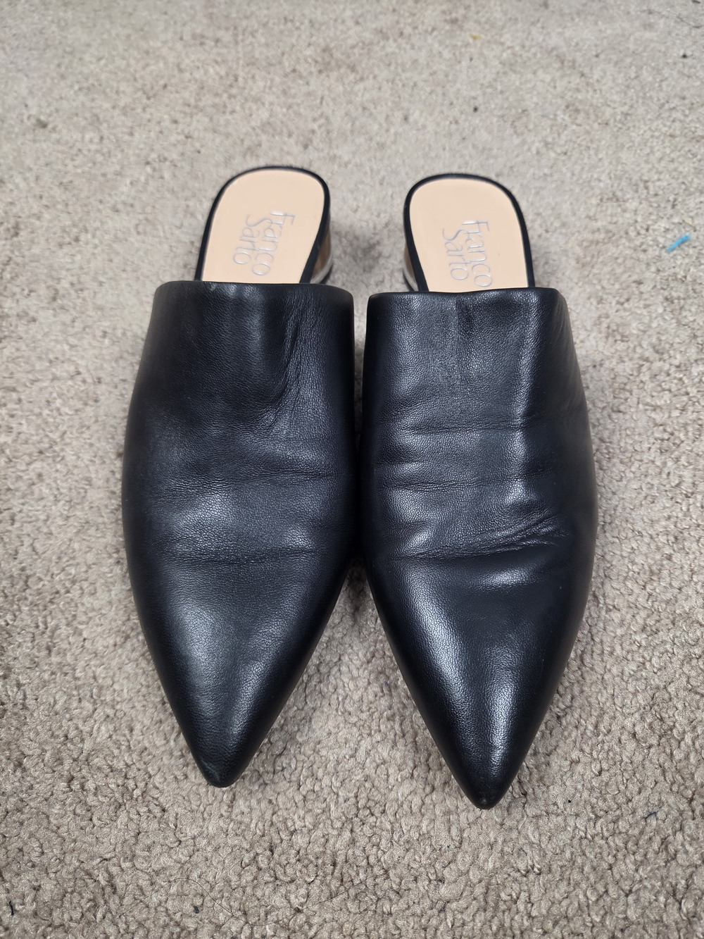 Black Leather Slip-On Women’s Mule - Picture 3 of 6